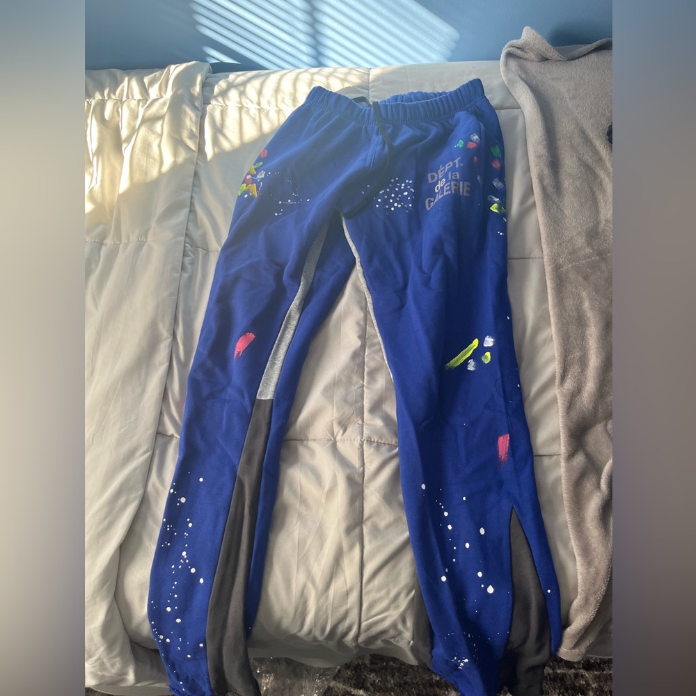 [AUTHENTICATED] Gallery Dept Pants Size M Navy Blue Designer